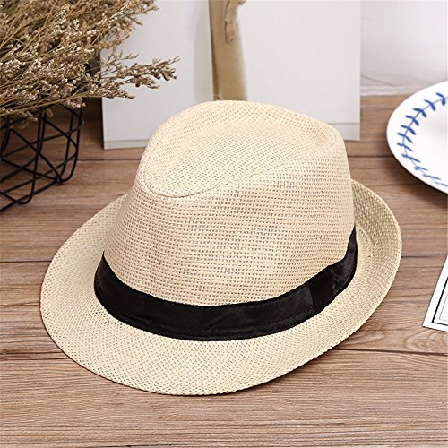 Kids Summer Beach Straw Hat Children Jazz Panama Trilby Fedora Hat Gangster Cap Outdoor Boys Girls Sun Hats2