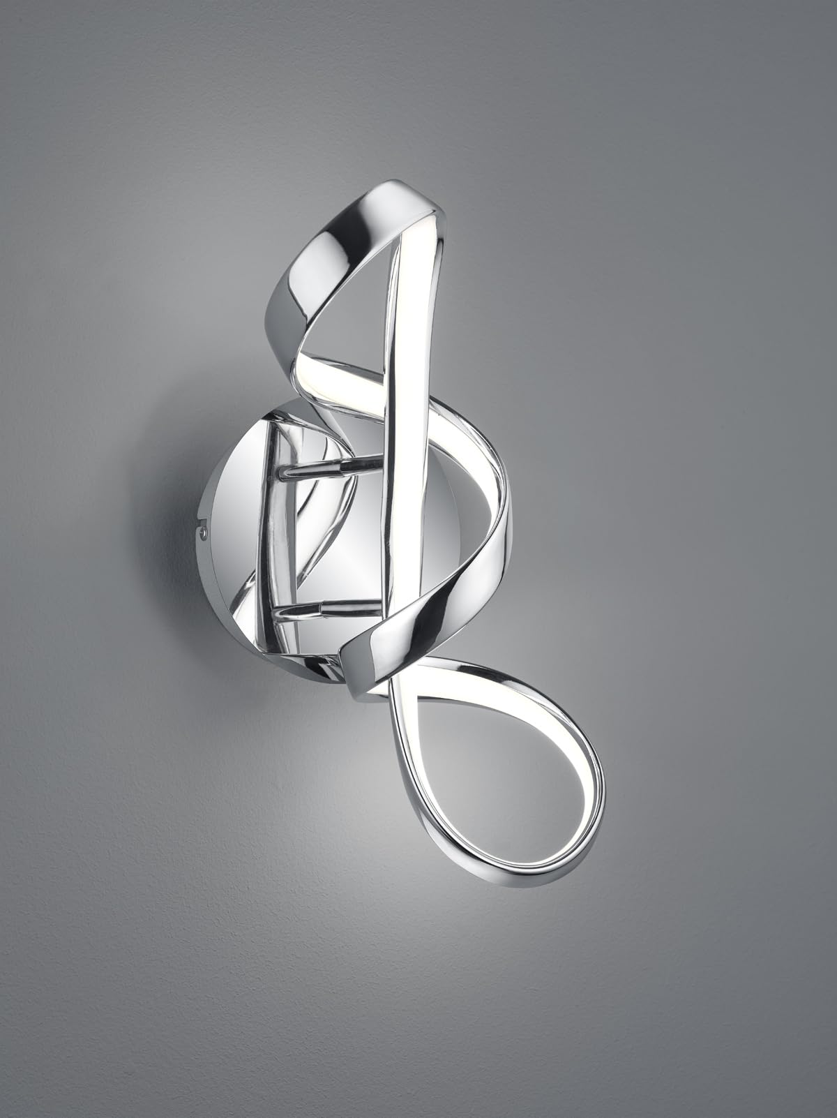 Reality, Applique, Perugia incl. 1 x LED,SMD,18,0 Watt,4000K,2400 Lm. Plastica, Bianco, Finitura: Metallo, Cromo L:22,0cm, A:40,0cm, P:17,0cm Dimmerabile tramite interrutto,4000K