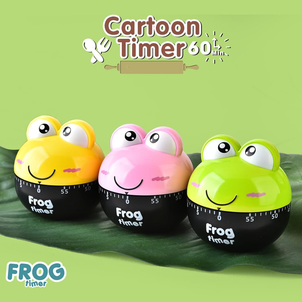 Cute Frog Kitchen Food Cooking Mechanical Timer,Learning Time Manager, Style 3