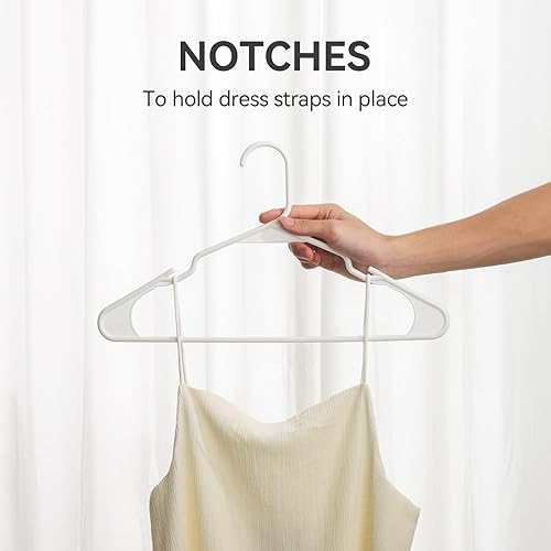 Miniatura 2 de Softflame Perchas de plástico para ropa, paquete de 20 perchas duraderas que ahorran espacio para uso diario estándar y artículos esenciales para la