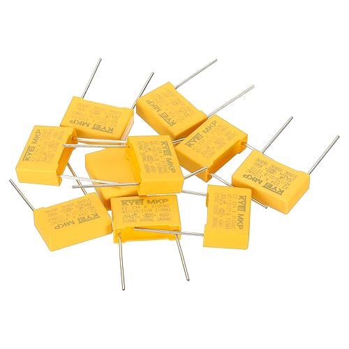 PATIKIL Condensadores de seguridad, paquete de 10 unidades de 0.33uF AC 310V 0.591 in Pin Pitch 0.709x0.472x0.236 in polipropileno Film Capacitor