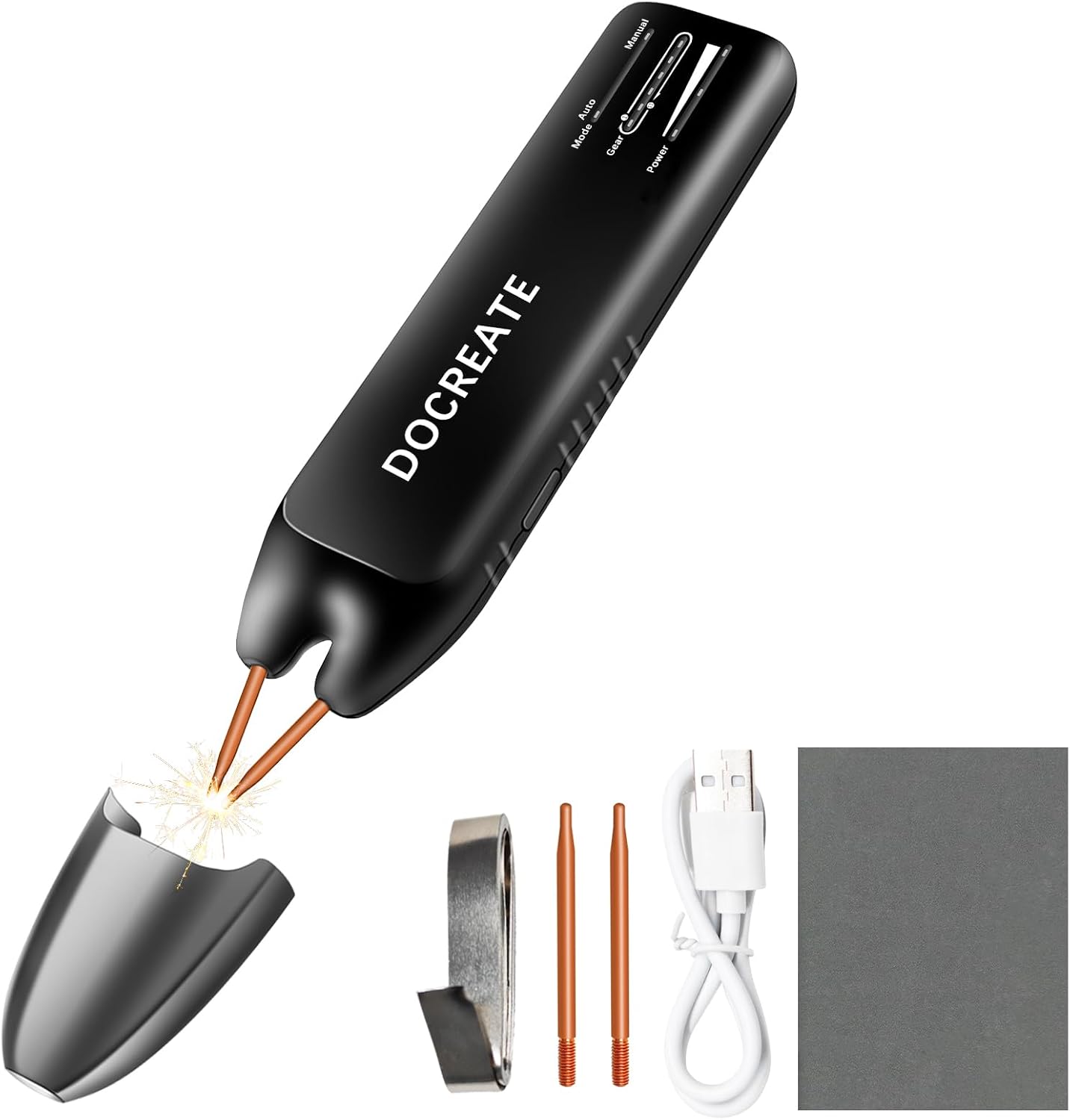 Battery Spot Welder Handheld 11 Gears Adjustable 18650 Battery Spot Welder Auto and Manual Mode Type-C Mini Portable Welder for Various 18650 Battery and Nickel or Stainless Steel Sheets incomplete