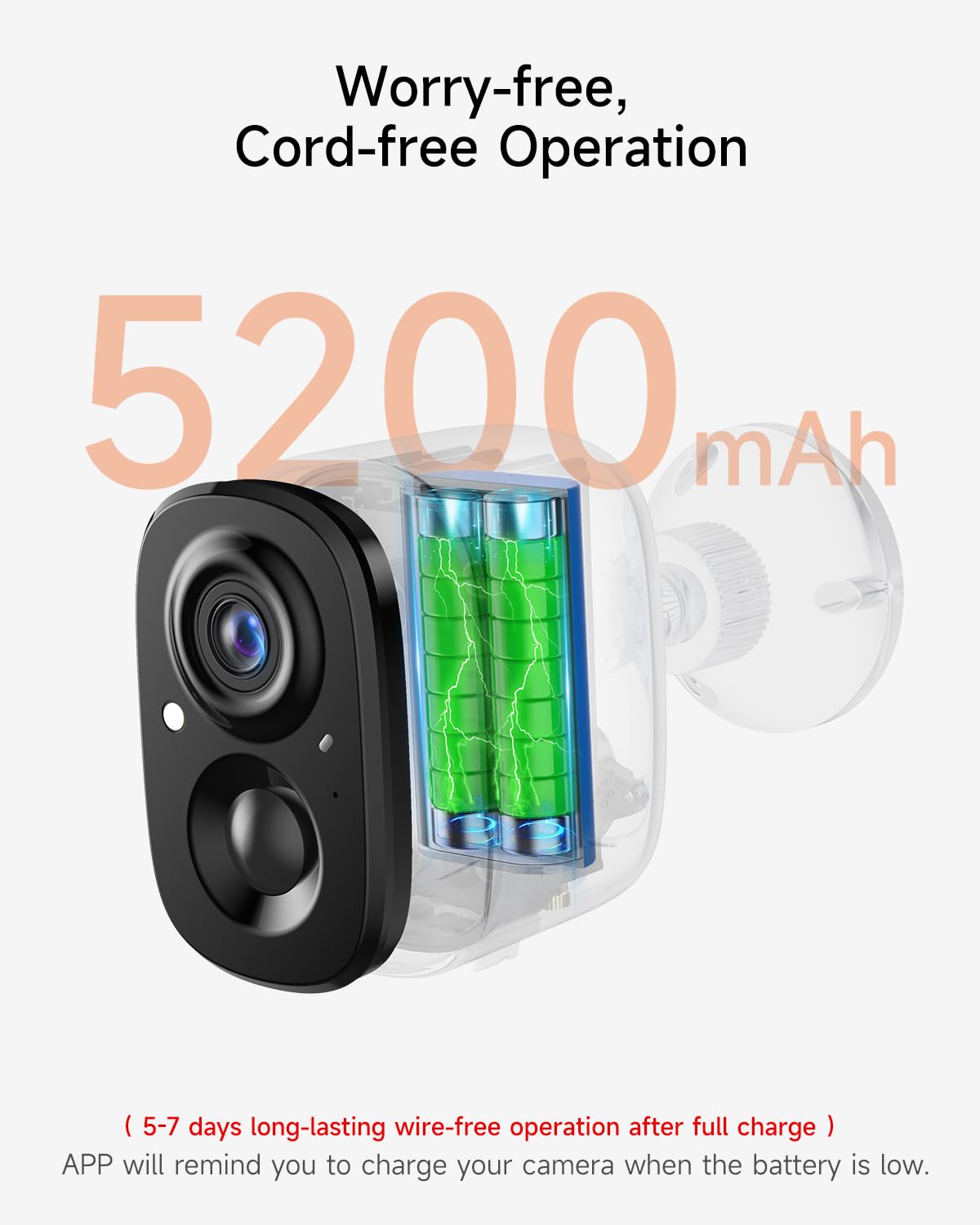 Telecamera di sicurezza 2.5K Wireless Outdoor, Telecamera per interni alimentata a batteria Rilevamento persone libere, Telecamere con montaggio magnetico per la sicurezza domestica, visione notturna