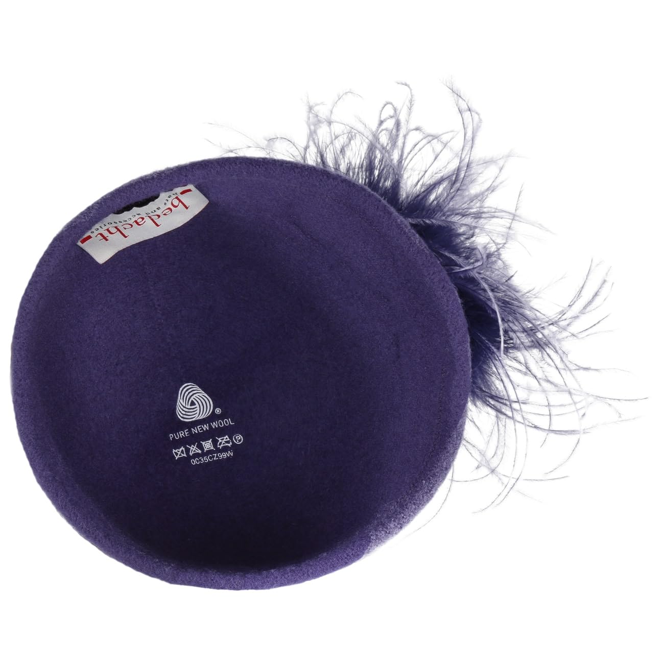 Gorro de Lana Hervida con Plumas Beanie Mujer