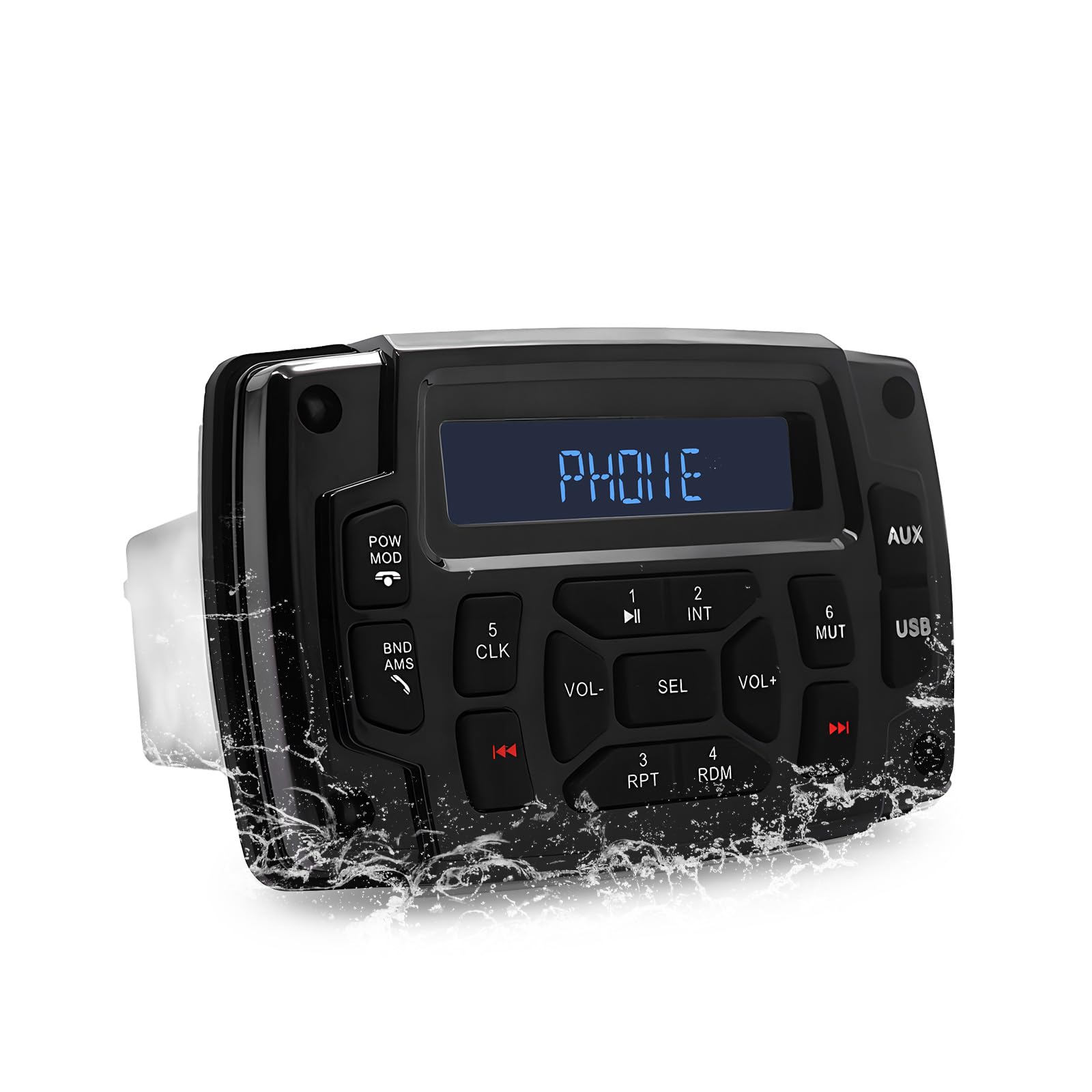 Receptor estéreo marino con radio digital para barcos, pantalla LCD HD, radio AM/FM, reproductor de MP3 para barcos, ATV, UTV