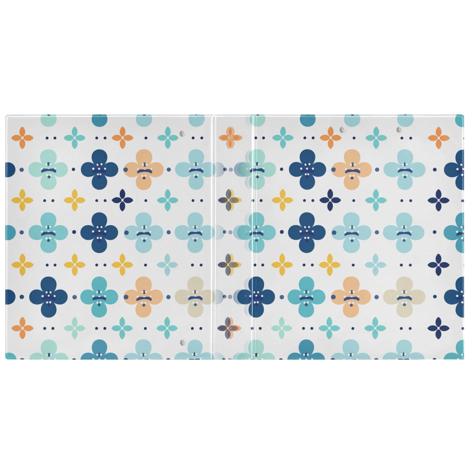 Raccoglitore a 3 anelli con piccoli fiori rotondi da 3,8 cm, contiene 200 fogli, raccoglitore a 3 anelli con clip in metallo antiscivolo