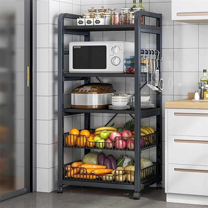 Scaffale Microonde In Bambù - 3 Livelli, Estensibile, Con Ganci, Risparmio Spazio Cucina - Foto 11