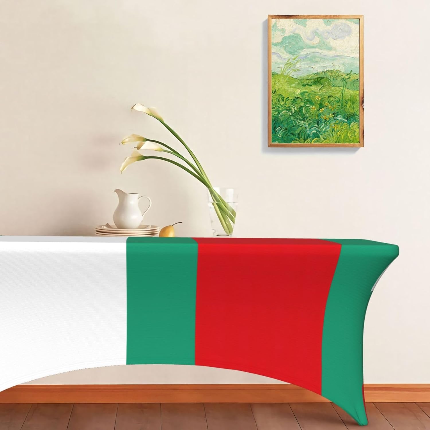 Bulgarian Flag Print Table Cover Rectangular Tablecloth for 6-Foot Tables for Wedding Banquets Outdoor