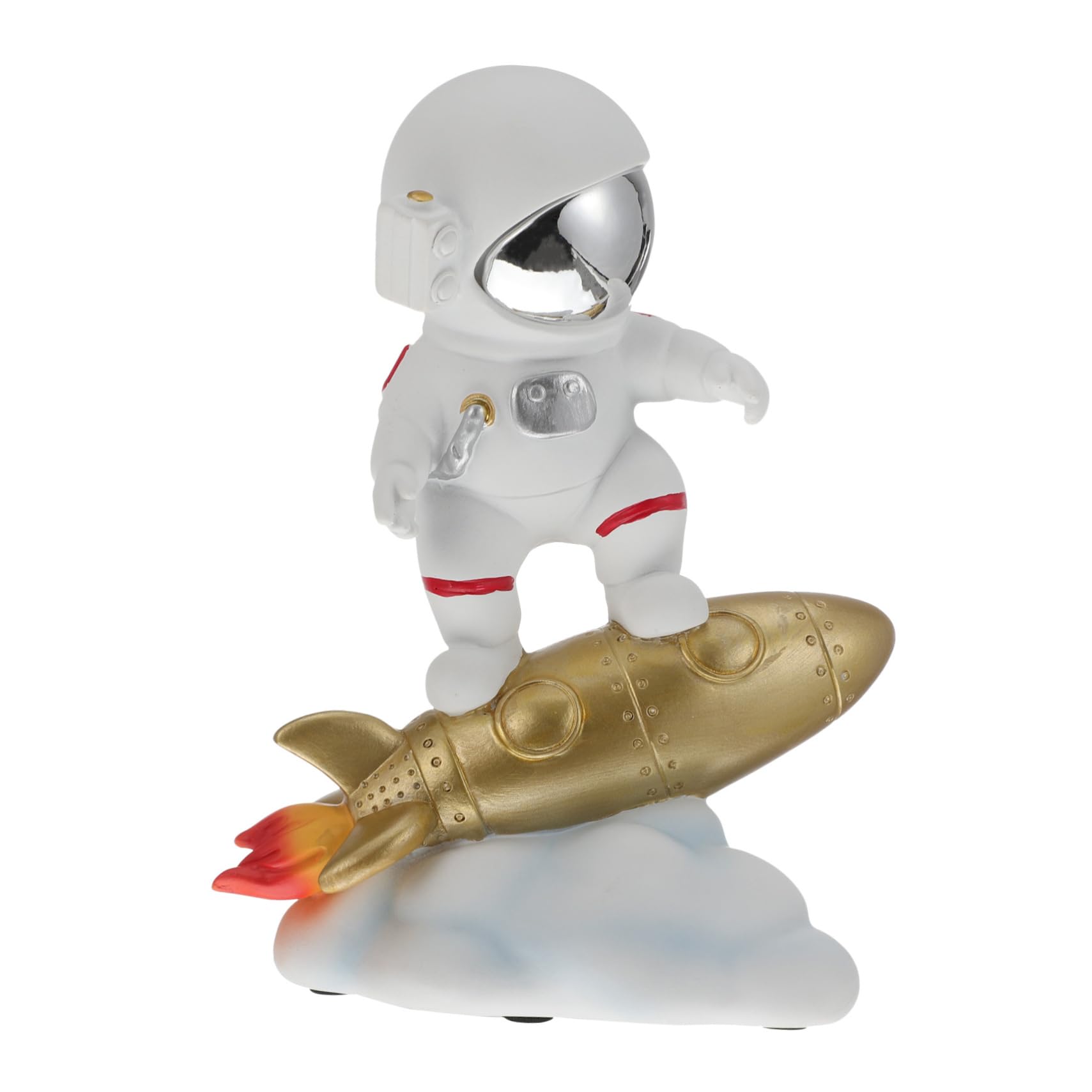 Adorno de Resina Diseño de Astronauta Dorado, Decoración Ligera y Fácil de Mover para Oficinas y Hogares, Accesorio Creativo y Adorable para Escritorio