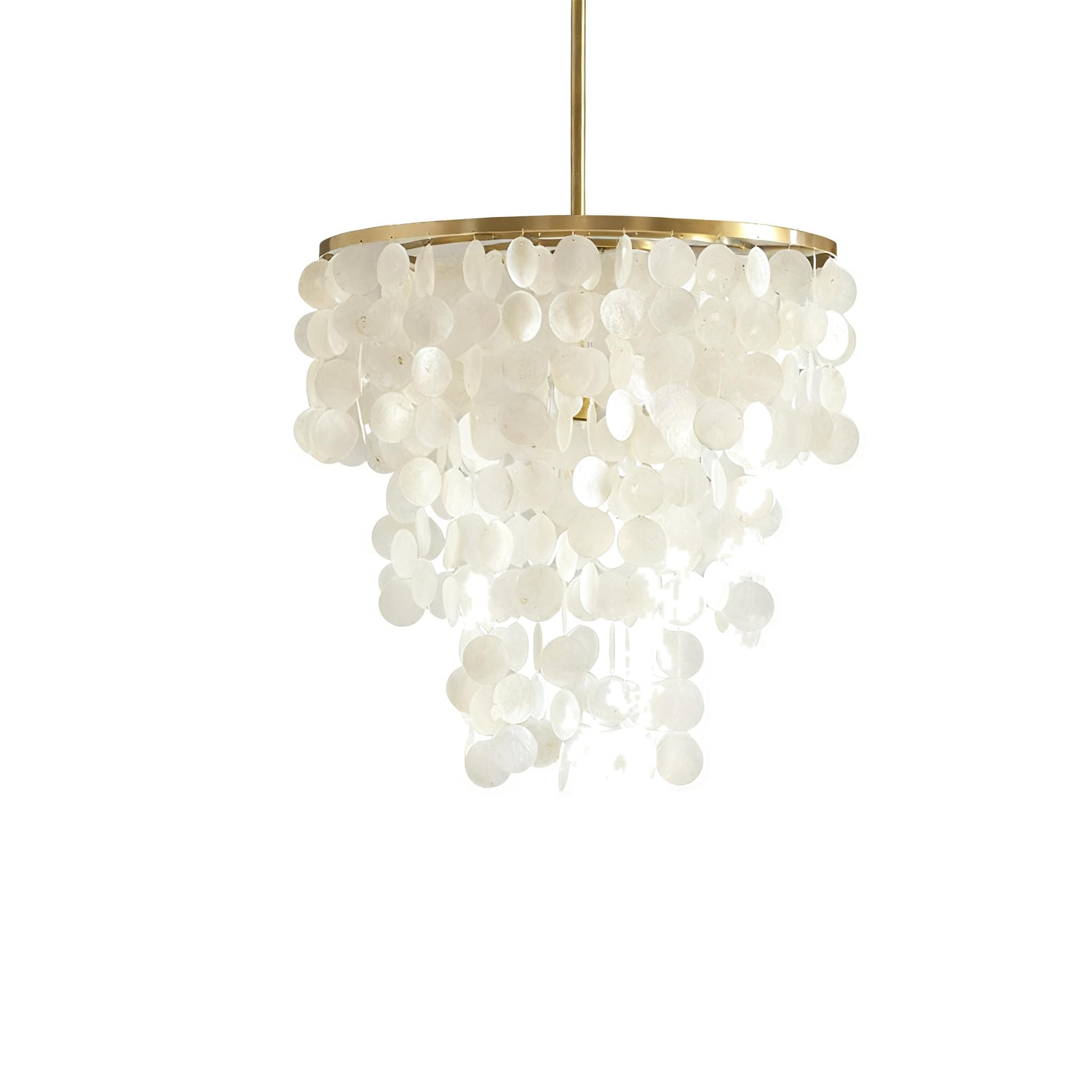 QIXCXAZ Coastal Flush Mount Ceiling Light Capiz Chandelier Stunning Natural Aesthetic Shell Chandelier Creating Light and Warmth