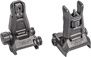 Magpul MBUS PRO Flip Up Steel Front Sight Black MAG275 Bundle with MBUS PRO Rear Sight Black MAG276 Made in USA - Magpul