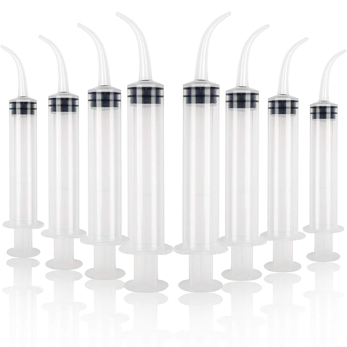 Buy DEPEPE Dental Syringe 8pcs 12cc Disposable Curved Syringe Irrigation Syringe with Curved Tip