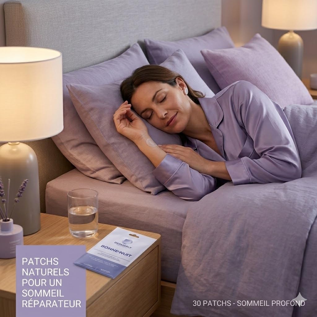 Patchs Naturels & Vegan – Nutriments Essentiels pour Sommeil, Énergie, Ménopause & Revitalisation - Dermaply | 30 Patches | 100% Naturel (Sommeil)