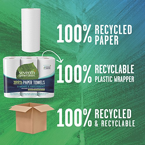 Seventh Generation Paper Towels, 100% Recycled Paper, 2-ply, 6-Count (Pack of 4)