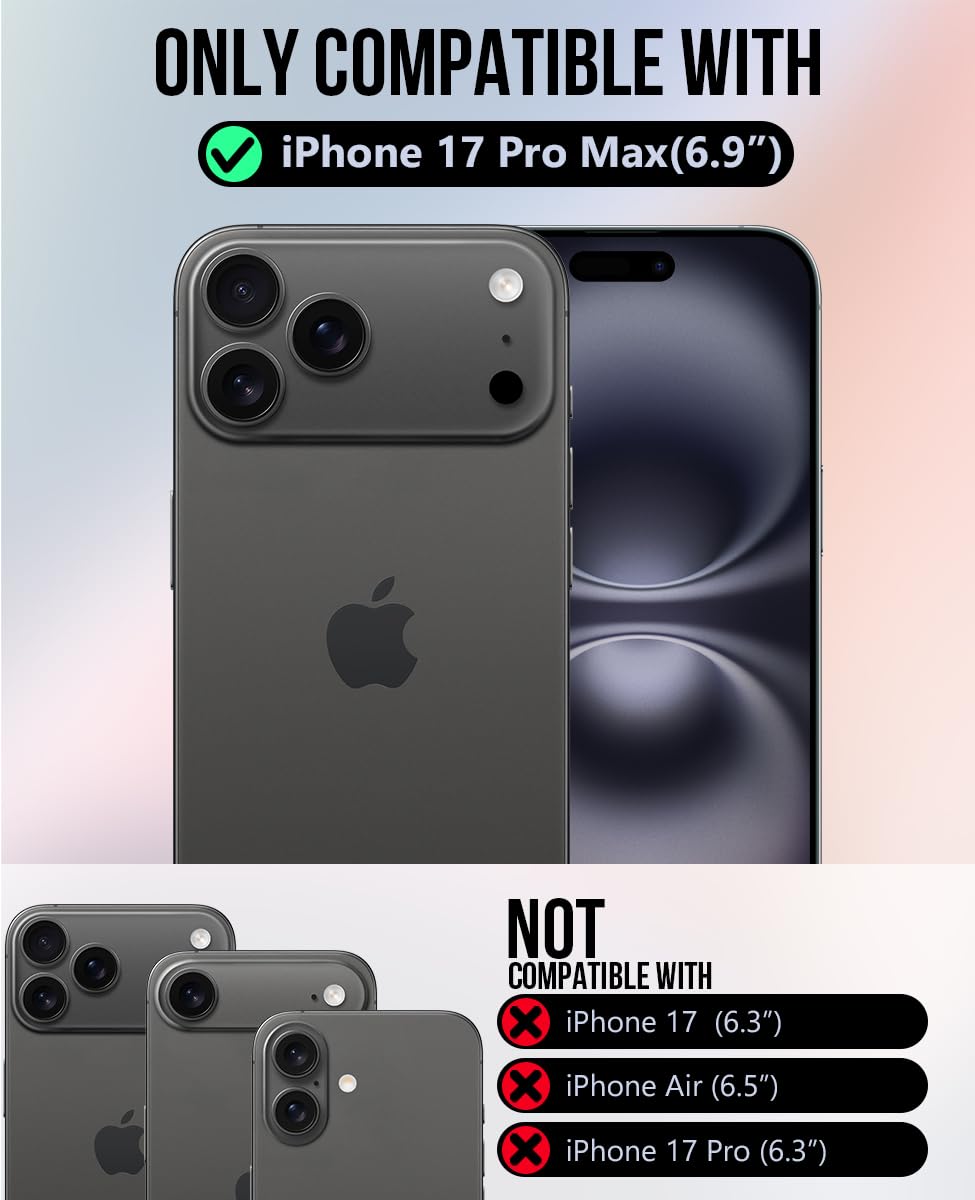 OCASE Custodia per iPhone 17 Pro Max, Custodie Portafoglio in Pelle PU con Tasche per Carte, RFID Blocking, Supporto e Protezione Antiurto Cover per iPhone 17 Pro Max (6,9 Pollici, 2025) - Retro Blu
