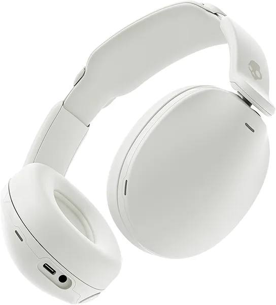 Skullcandy Hesh 360 Wireless Over-Ear Bluetooth Headphones, Up to 100 Hours Battery, Noise Isolating Fit, Flat-Folding Collapsible Design, Microphone iPhone Android - Bone