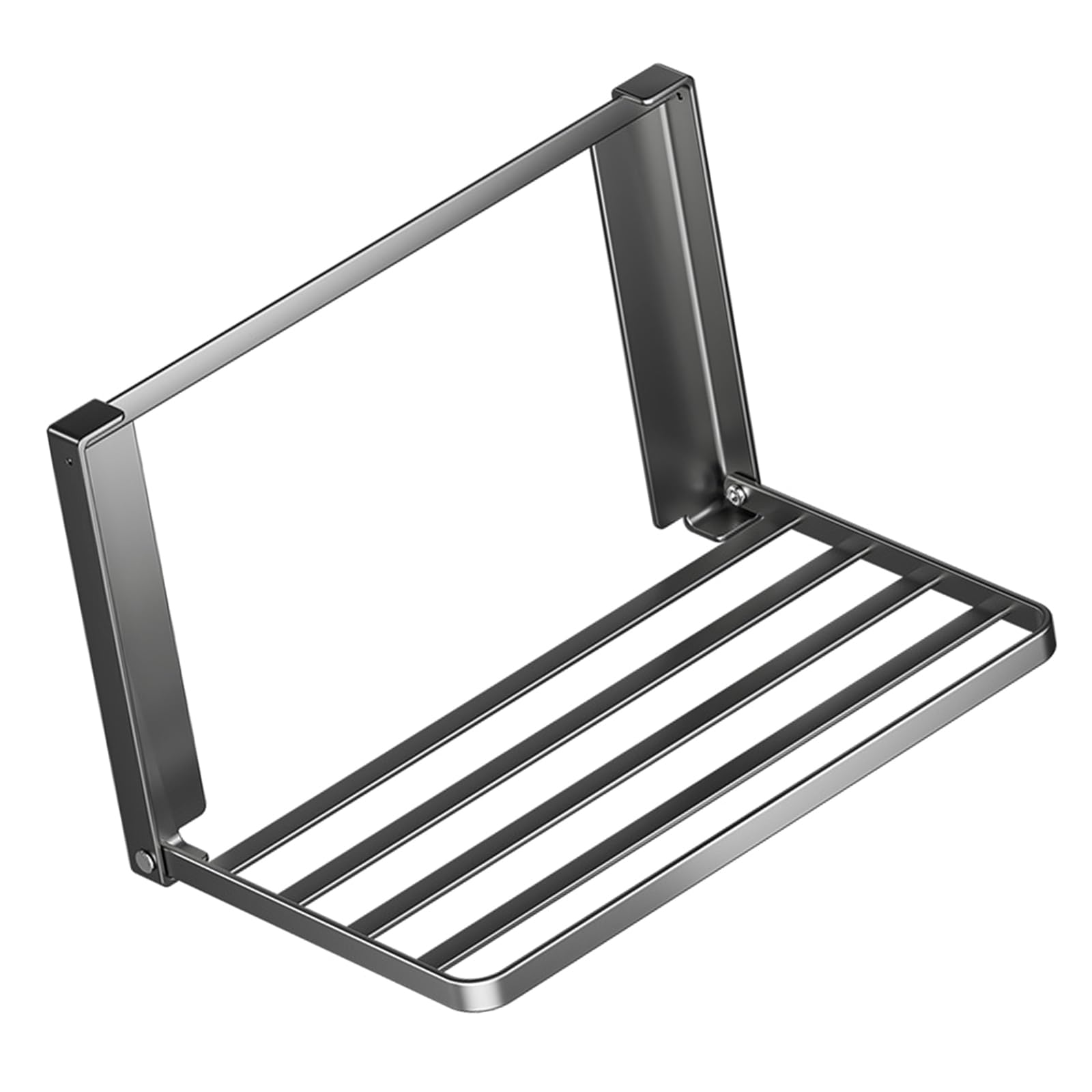 Ekoama Foldable Wall Mounted Laundry Rack For Bathroom Heavy Duty Iron Towel Hanger With Protective Finish Simple Setup Needed