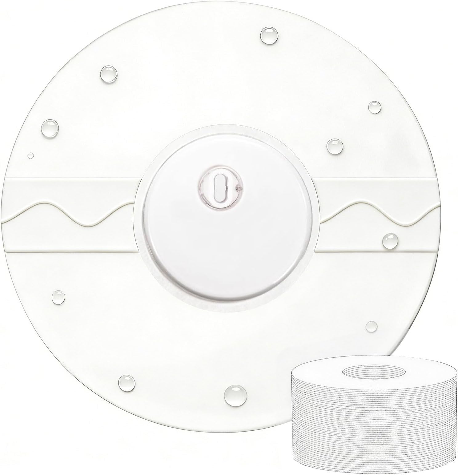 55 Pack Freestyle Libre 3 Sensor Covers,Pre-Cut Adhesive Tape with No Glue on The Center,Waterproof and Strong Stick that Protects Your Sensor continuously for 14 Days (White)