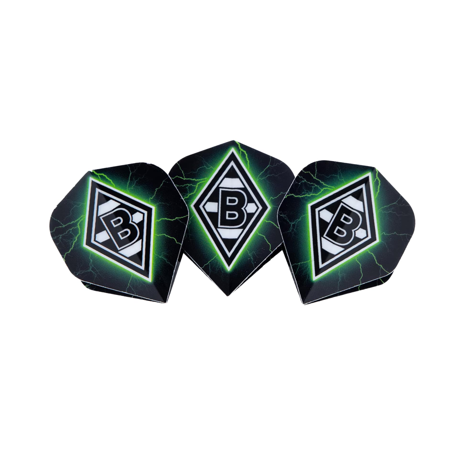 Borussia Mönchengladbach Dart Flights Set – 3er-Set im 100-Micron Standard-Shape | Offizieller Fanartikel Fohlenshop | Vereinslogo & Trikot-Design | Extra robuste Flights für stabile Flugbahn