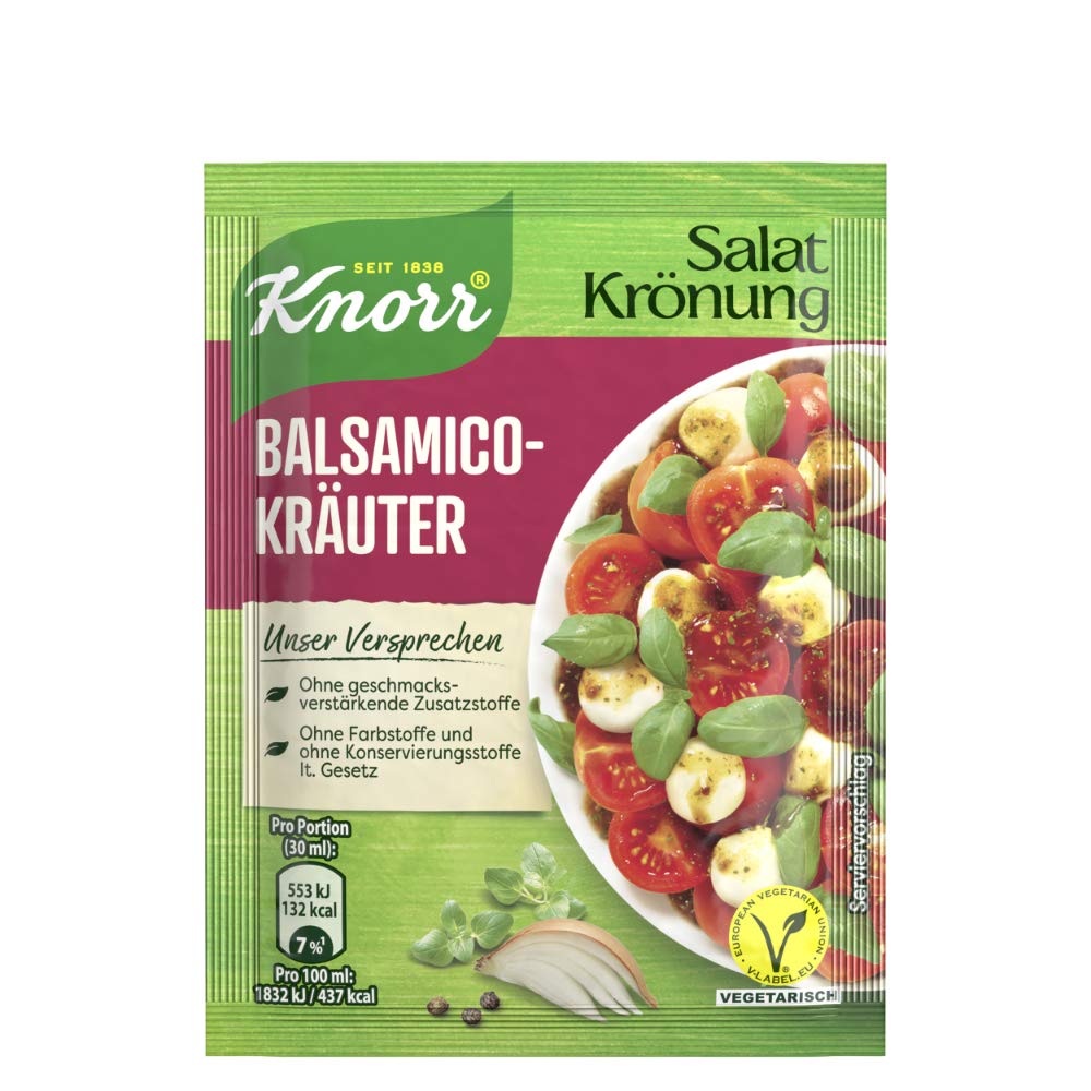 Knorr Salatkrönung Balsamico-Kräuter für ein leckeres Salatdressing mit natürlichen Zutaten* 5 x 3 Portionen 15 Stück