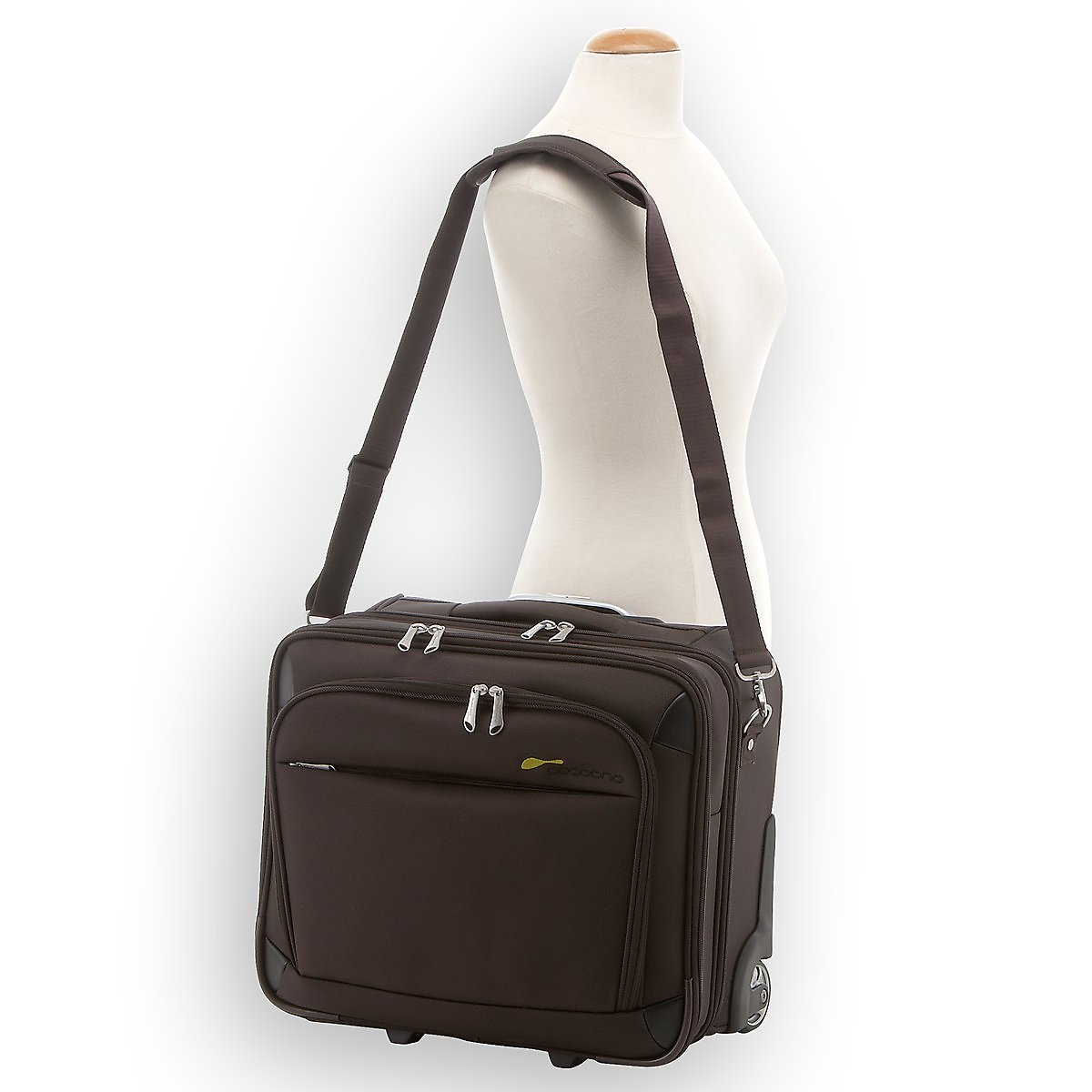 Business Trolley mit 2 Rollen & Teleskopgriff – robuster Aktenkoffer mit Schulterriemen & Laptopfach 17 Zoll | Pilotenkoffer mit Rollen für Damen & Herren | eleganter Business-Koffer für Büro & Reisen