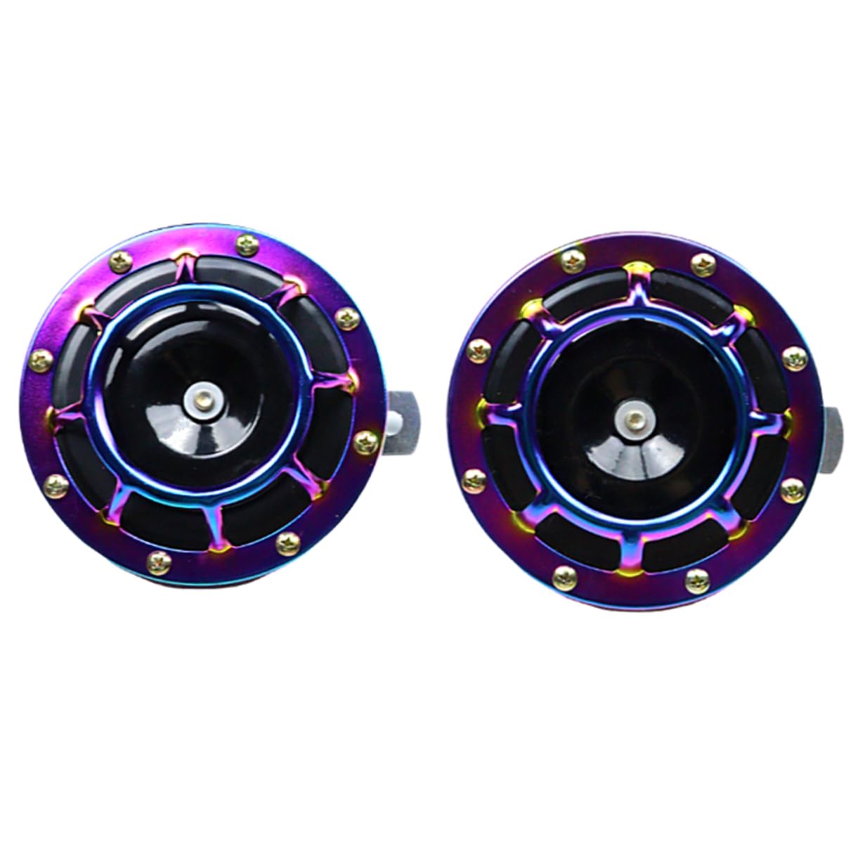 Amosfun 1 Paar Super Lautes Auto Horn Bunte Druckluft Hupe für Motorrad Wasserdichtes Lufthorn für Fahrzeugmodifikationen Einfache Installation