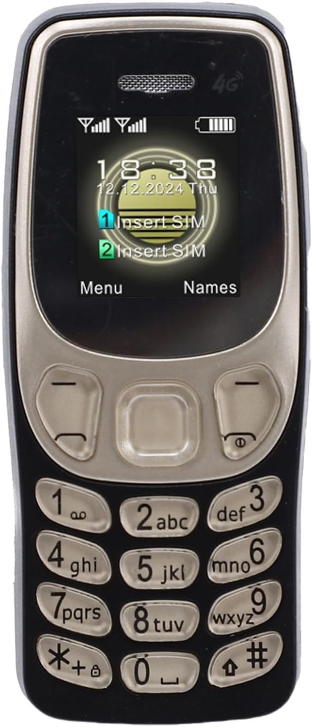 Cryfokt Elderly Unlocked Cell Phone, Dual SIM Senior 4G LTE Phone with SOS Key and MP3 Playback, Large Button Easy to Use GSM for Seniors, Parents (Black Golden)