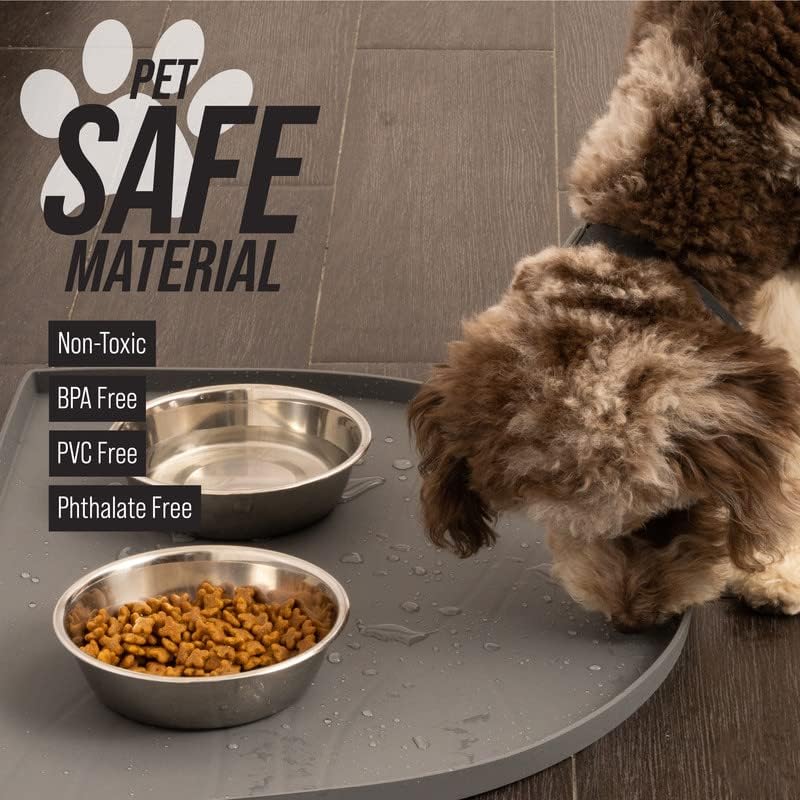 Miniatura 4 de Leashboss - Tapete de agua de silicona diseñado para fuentes de mascotas, cuencos de agua por gravedad de perros, dispensación automática de