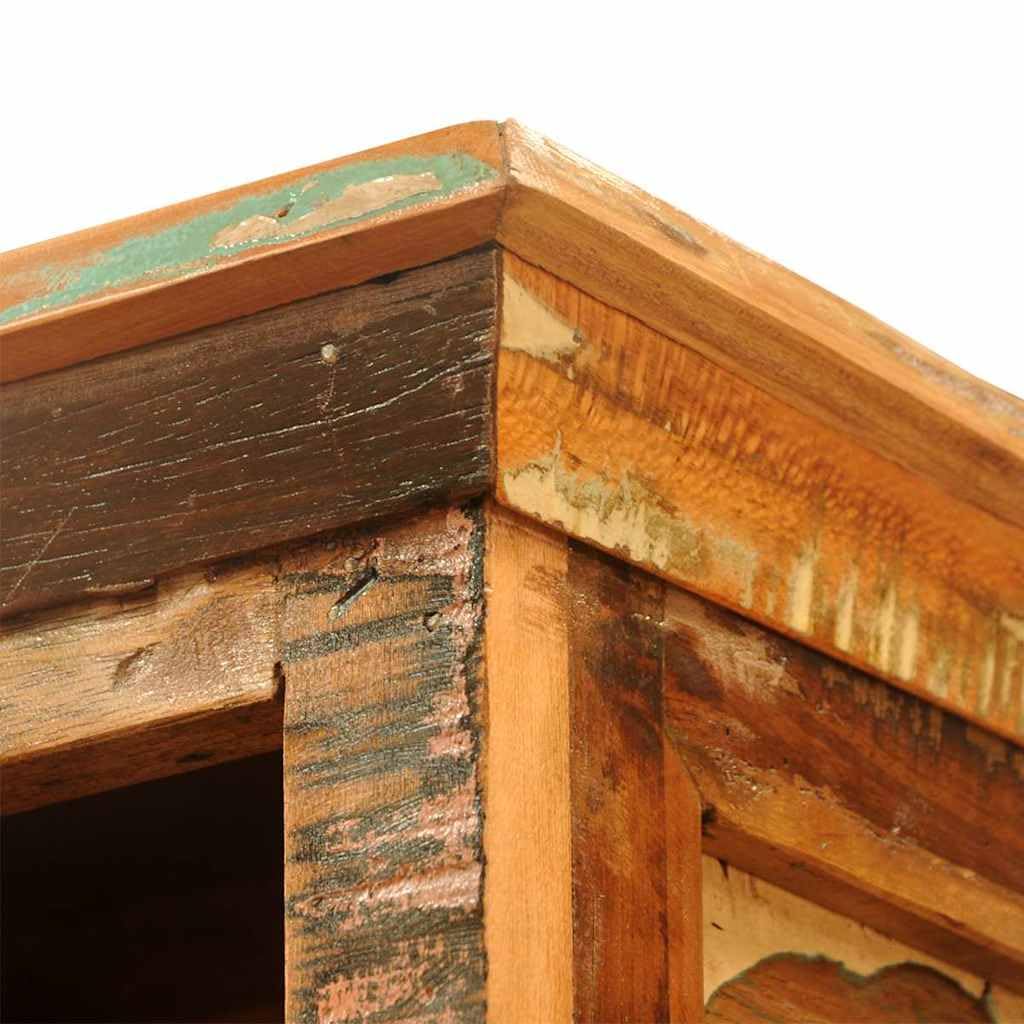 Libreria in legno massiccio riciclato in stile vintage con tre ripiani e armadietto per soggiorno, ufficio o cameretta dei bambini, robusta, fatta a mano, versatile, salvaspazio