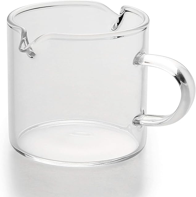 BCnmviku 1 Pack Shot Glasses Espresso Parts Double Spouts Milk Cup Clear Glass