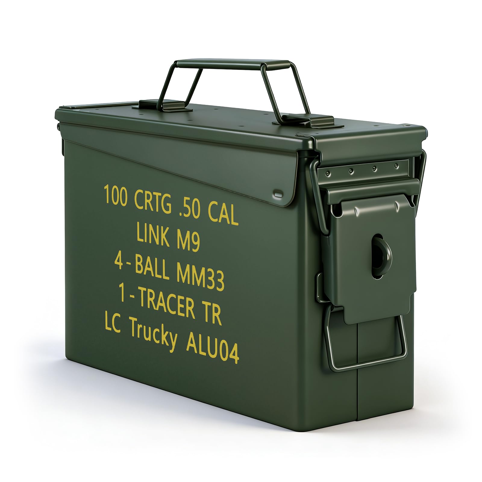 Trucky Munitionsbox Ammo Box 28x10x18 cm Metallkiste Munitionskiste Metallbox Aufbewahrungsbox mit Deckel Army Grün Metall