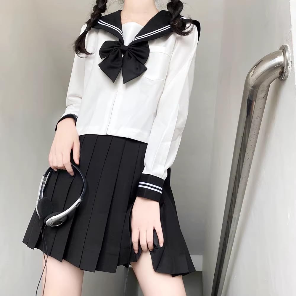 Amazon.co.jp: [GSYCL] セーラー服 ブラック 女子高生 3点セット