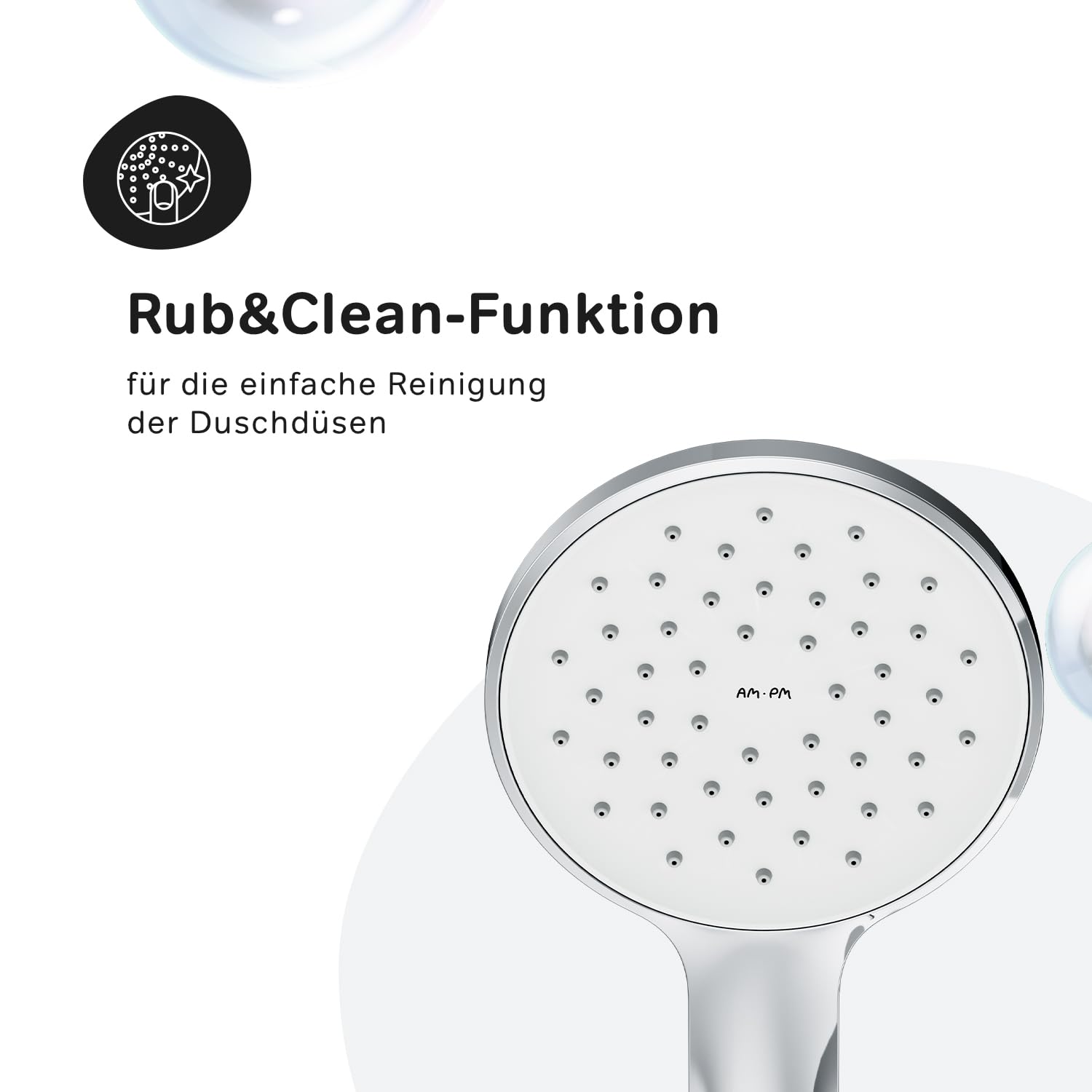 AM.PM Hit – Duschset mit Thermostat | Duscharmatur mit Thermostat | Brausegarnitur mit Duschstange & Handbrause | Duschkopf 1 Strahlart (EnerJet) | Duschschlauch Antikalk | Rub&Clean | Chrom