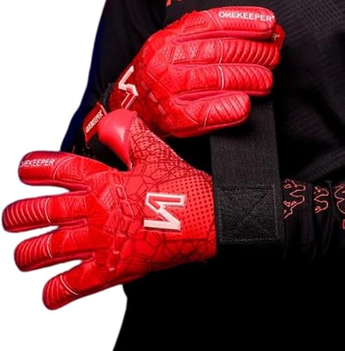 Miniatura 8 de ONEKEEPER C-TEC Wet and Dry Pro Red - Guantes de portero de nivel profesional para adultos y jóvenes, guantes de portero de fútbol GK, látex de