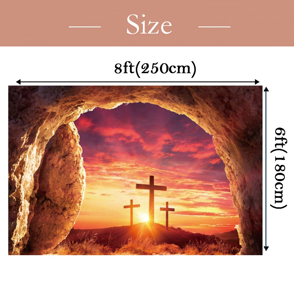 Religious Easter Backdrop BELECO 5x3ft Fabric Easter Tomb Backdrop Three  Crosses And Empty Tomb With Crucifixion At Sunrise, Resurrection Of Jesus  Christ Background Religious Belief Christian Church Decor Easter Photo  Props Happy, image size:1000x1000