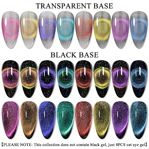 Supwee Cat Magnetisch Eye Gel Set 9D Cat Eye Gel-Nagellack Holographischer Nagellack Soak Off UV Glänzender Nagellack… – Bild 3