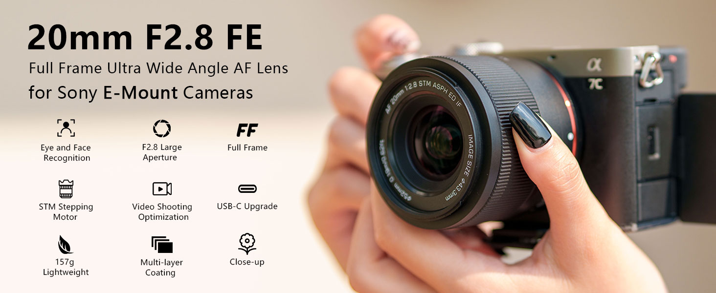 Amazon.com : VILTROX 20mm F2.8 f/2.8 FE Full Frame Wide Angle
