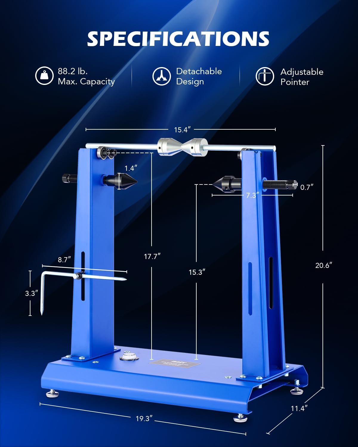 Color Blue Orion Motor Tech Motorcycle Wheel Balancer & Truing Stand, Tire Balancer Stand for Motorcycle Wheel with Adjustable Truing Pointer, Heavy Duty Bicycle Wheel Truing Stand for Sport Dirt Bike