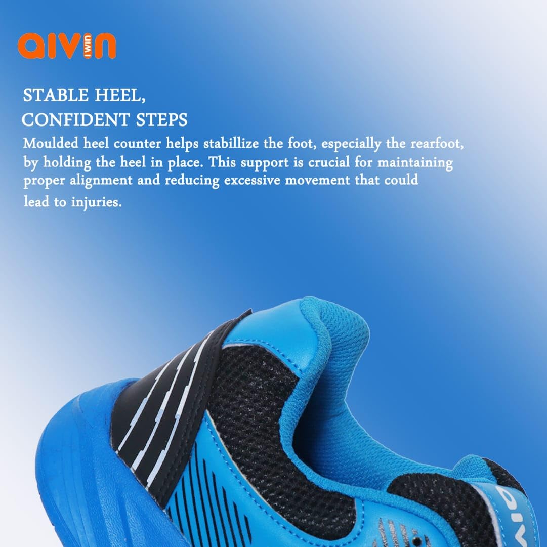AIVIN Flying 2.0 Badminton Shoes (Non Marking) All Court Shoes | Also Perfect for Squash, Table Tennis, Volleyball, Basketball & Indoor Sports | Lightweight & Durable | Men's Sports Shoes (BLUE, UK Footwear Size System, Adult, Men, Numeric, Medium, 4) 4