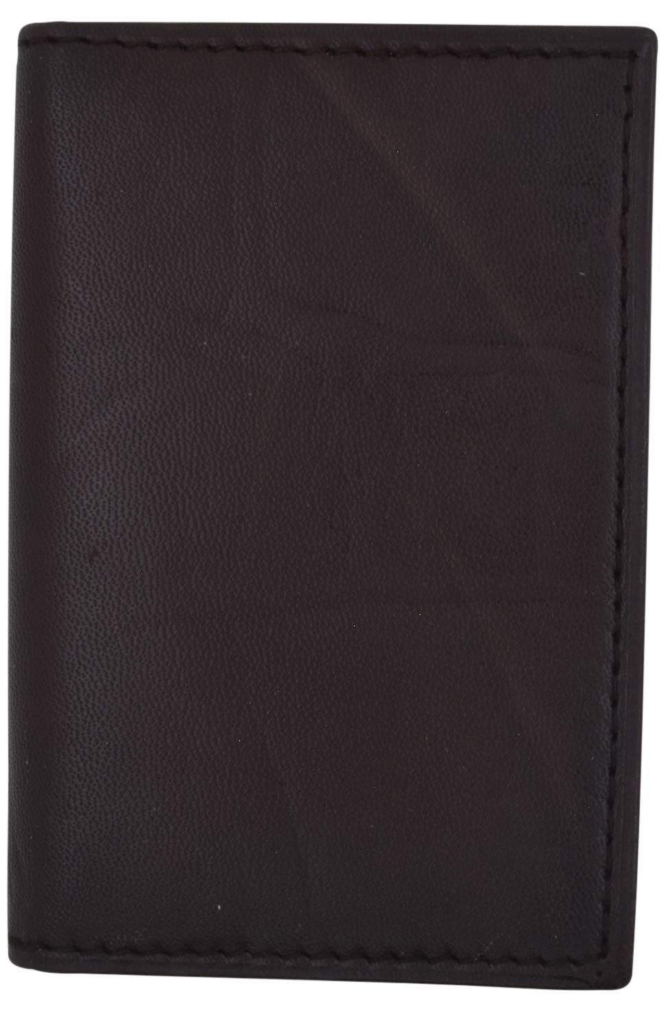 MARSHAL Soporte plegable de piel auténtica para tarjetas de visita y tarjetas de crédito con carga lateral, Marrón, Talla única, Billetera plegable