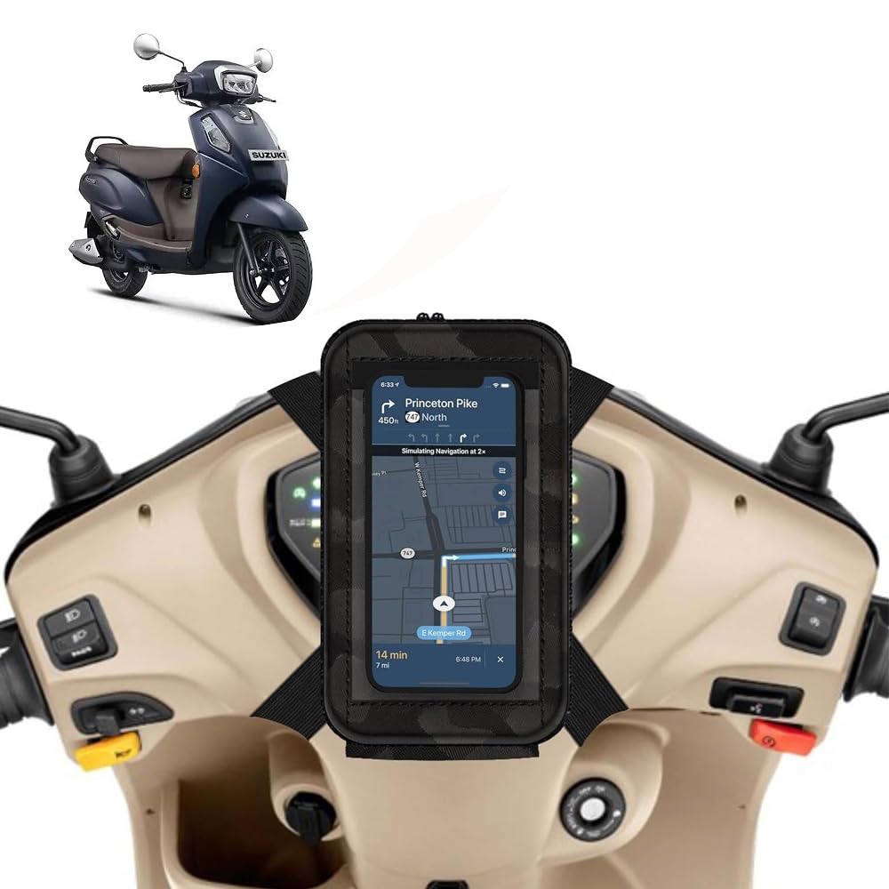 Universal Mobile Holder/Stand/Mount Pouch for Scooters Scooty for Access 125 (Black-image-2