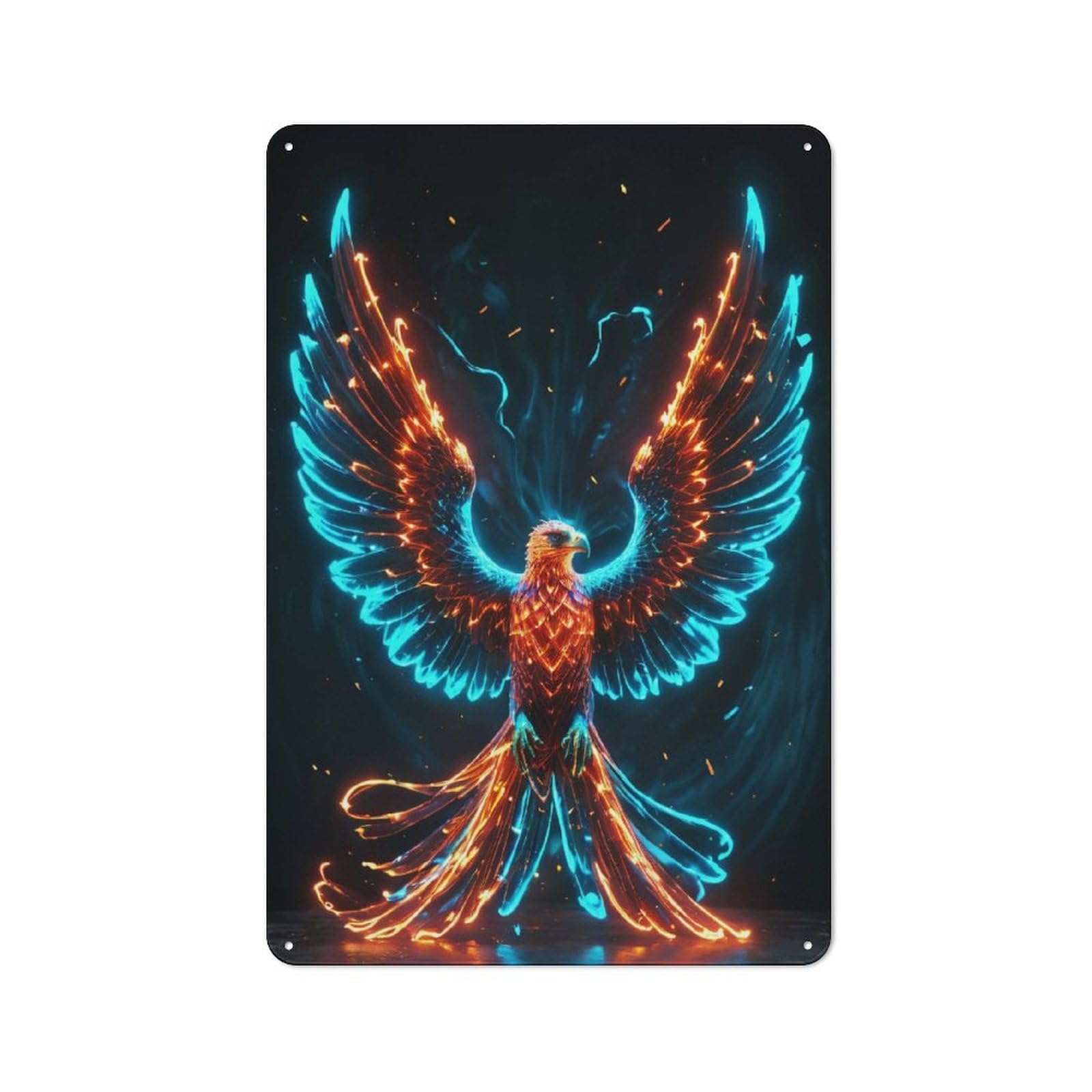 Junmoney Mystic Phoenix Vintage Tin Sign 30X20cm For Café Or Home Bar, With Clear Vintage Wall Decor Character