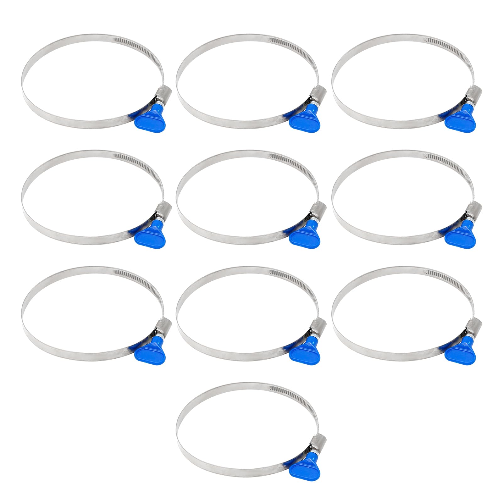 10 Fascette Stringitubo In Acciaio Inox 70-90 Mm - Con Manico A Farfalla - Foto 8