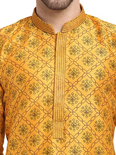 Image of Jompers Mens Coller Embroidered Printed Kurta Pyjama.