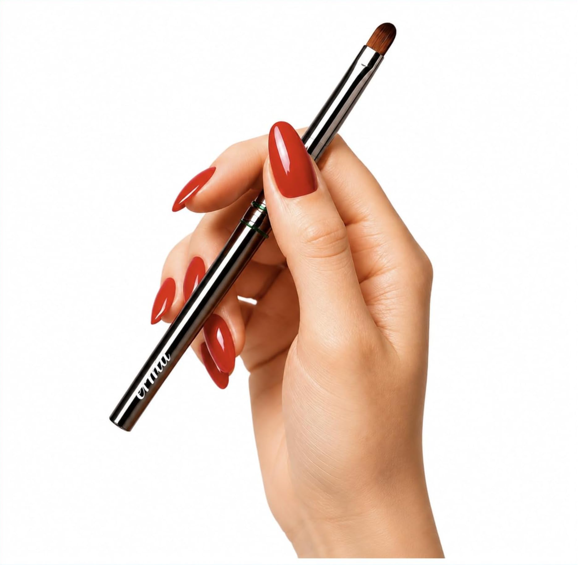 Erma Builder Gel Brush, Hard Gel Brush for Nail Extensions, Professional Oval Gel Nail Brush with Metal Handle, Premium Nylon Bristles for Builder Gel, UV Gel & Gel Polish
