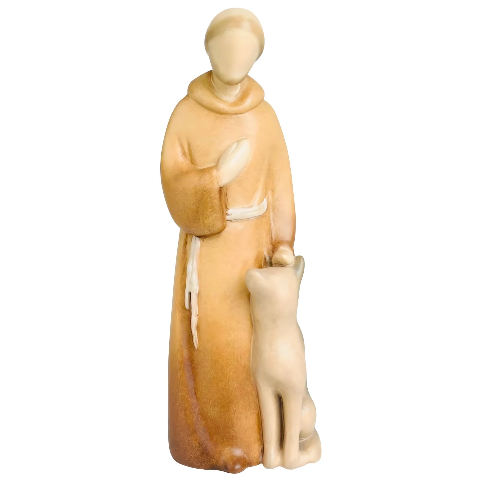 Modern Wooden Saint Francis Statue - Colored Maple by Dolfi