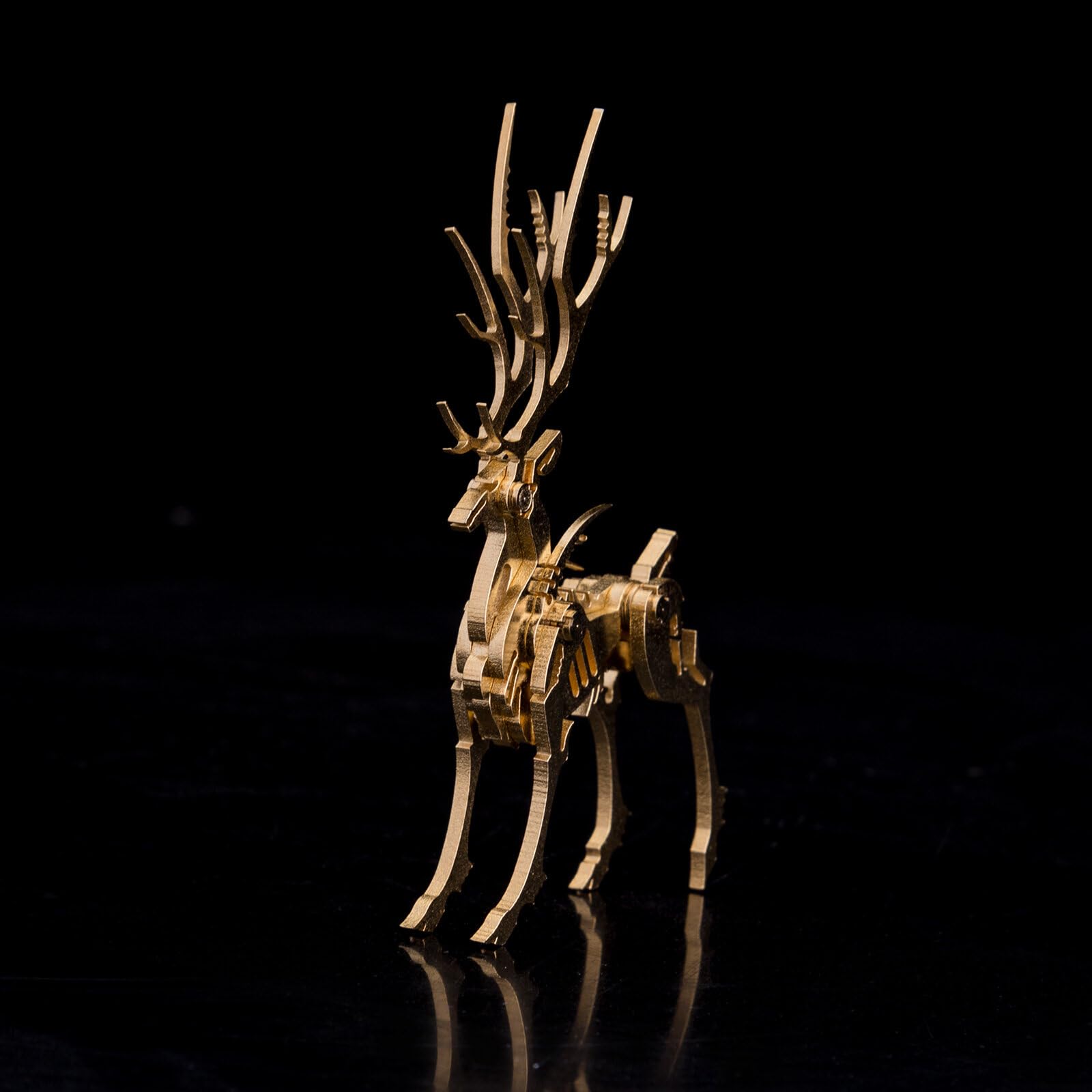 Metalkitor Metalowe puzzle 3D dla dorosłych, świąteczny zestaw modeli łosia, ozdoba biurka, steampunk, DIY, łamigłówka montażowa, idealna dekoracja pokoju, 200 szt. (złoty)