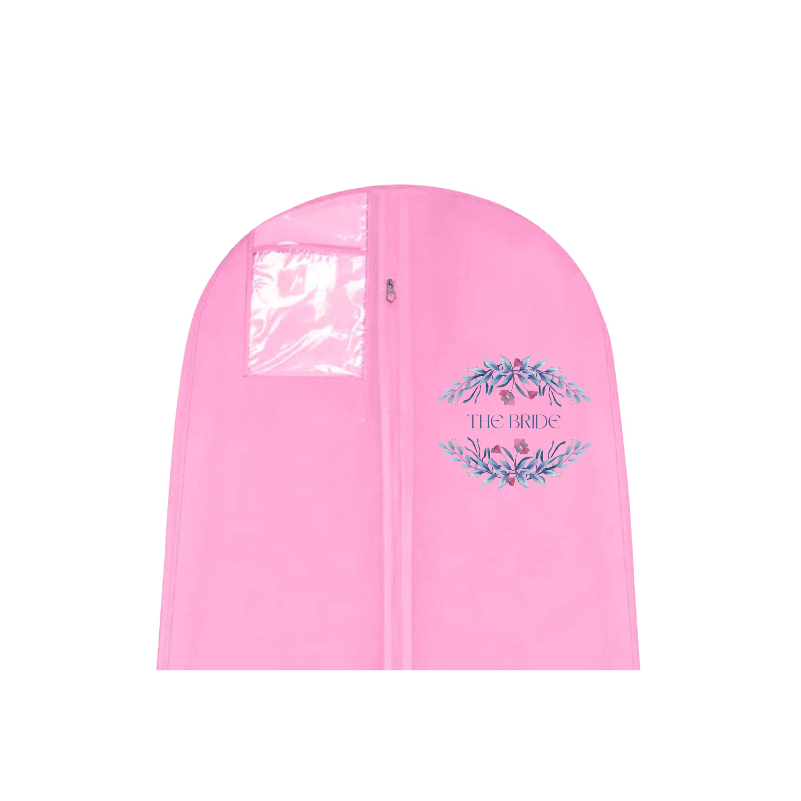 Garment Guardians Girls Bride's Logo On Pink Bag Bridal Gown Garment Bag - Printed Wedding Dress Bag | Long Dress Covers For Bride & Bridesmaids | Breathable Clothes Bag For Storage & Travel (Bride's Logo On Pink Bag)