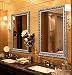 Large Rectangular Bathroom Mirror, Wall-Mounted Wooden Frame Vanity Mirror, Silver (32"x24")