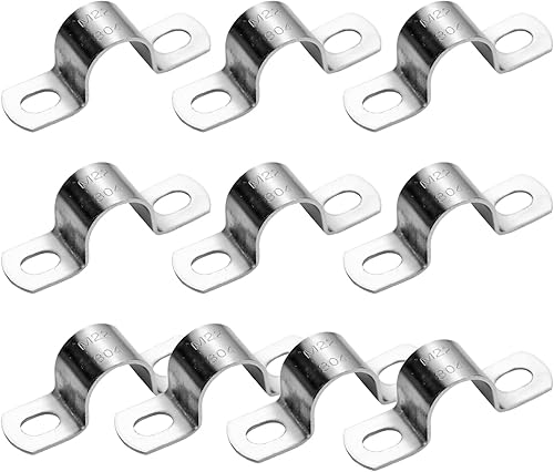 Miniatura 9 de 10 abrazaderas de correa de tubo en U resistentes de 1-1/4 pulgadas, 2 agujeros, acero inoxidable 304 rígido, abrazadera de tubo, abrazadera, clips